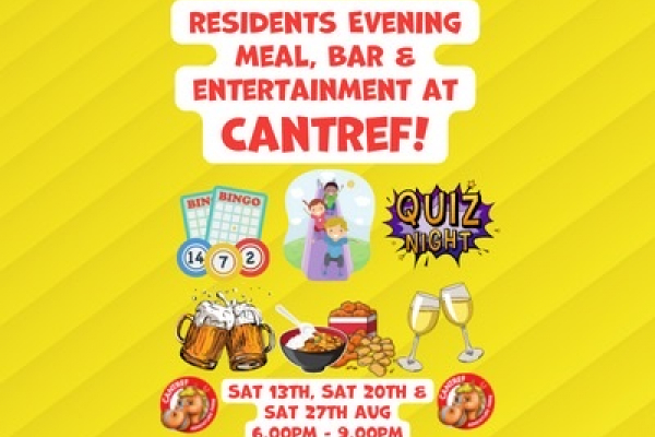 Evening Meal, Bar & Entertainment for Guests Staying at Cantref