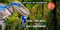 Meet Blue the Dinosaur at Cantref Adventure Farm Brecon
